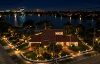 Aerial view of the largest home on the biggest waterfront on Kiss Lake - Prime corner waterfront on Kiss Lake