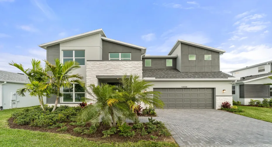 Stock photos represent builder's floorplan