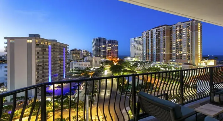 Night view from balcony