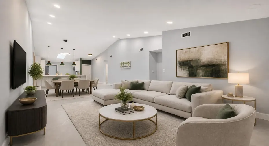 Living room palm chase