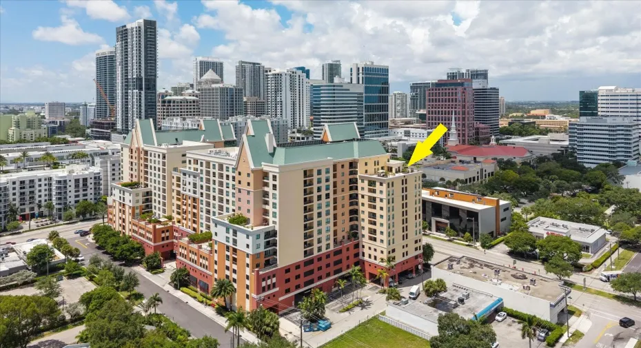 1-aerial bldg SW 42 #PH3-41 with arrow