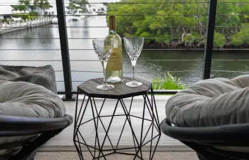 Primary balcony with waterviews