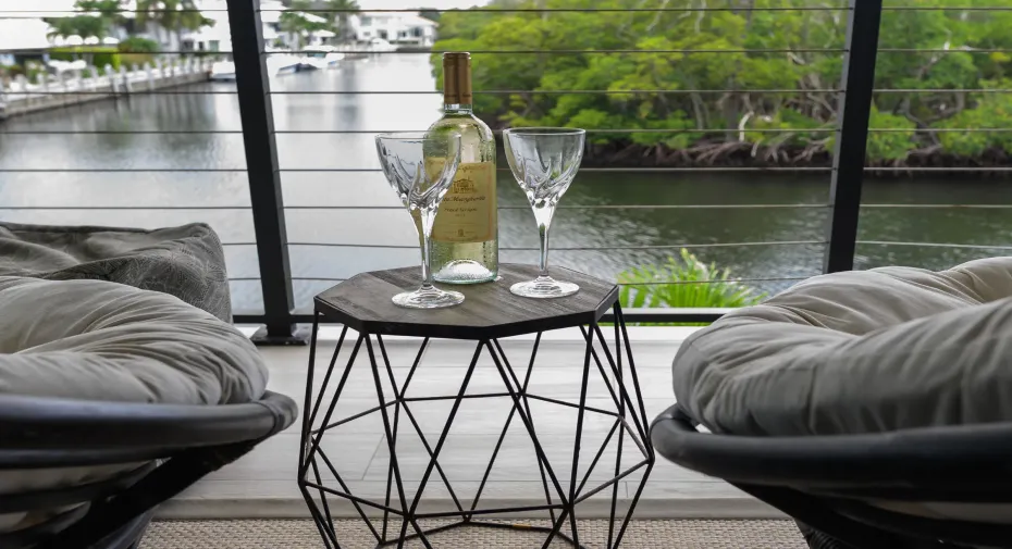Primary balcony with waterviews