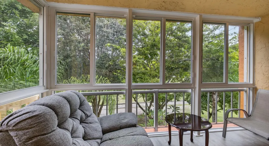 Impact windows in the patio.
