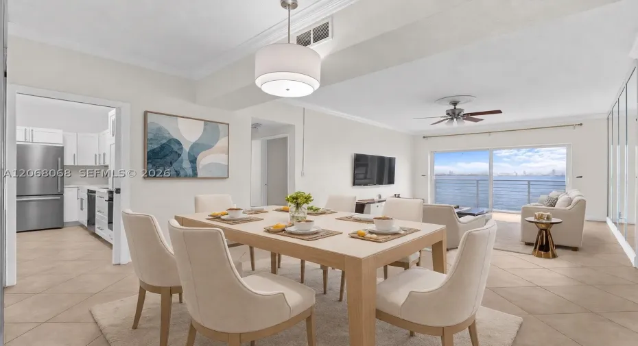 Dining and Living Room Virtually Staged