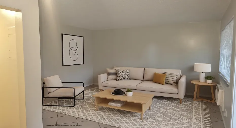 Living room from dining room - staged