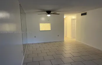 Freshly painted with new ceiling fan.