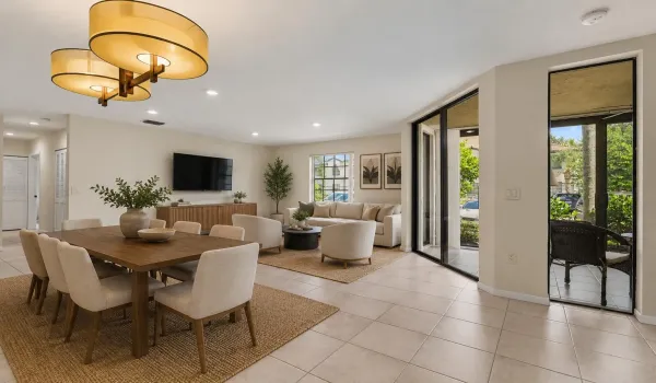dining room and living room