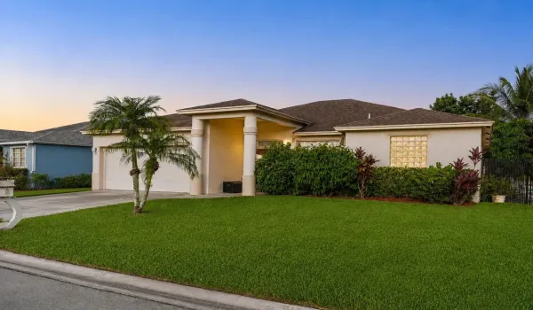 perfect front view home twilight