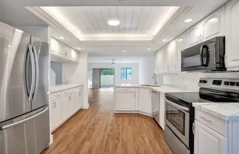 Updated kitchen with stainless steel appliances