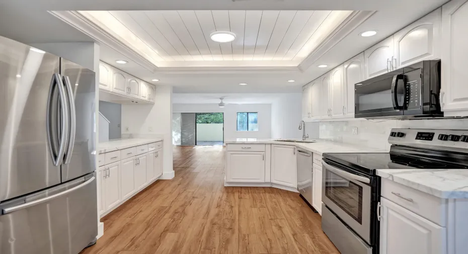 Updated kitchen with stainless steel appliances