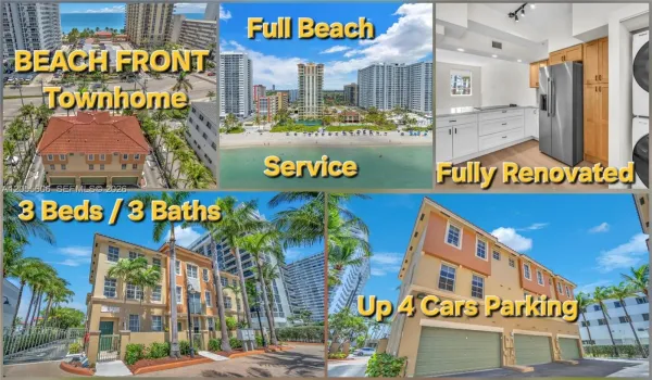Beach Front Townhome, Full Beach Service, 3 Beds 3 Full bathroom.