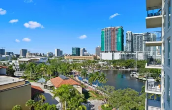 10th-floor view of the New River, Las Olas area & downtown Fort Lauderdale skyline.