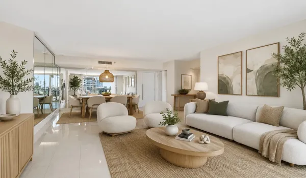Virtually Staged Living Dining Room