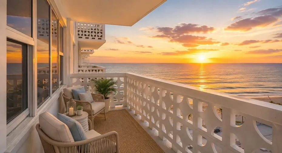 balcony view - virtually staged