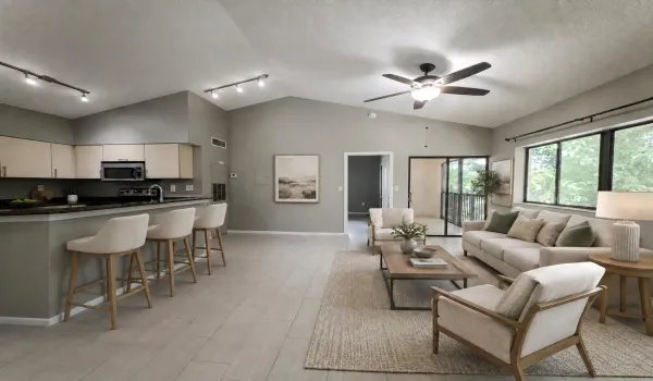 Virtually staged living room