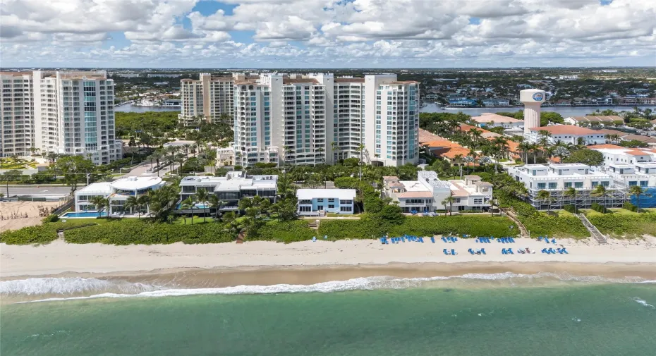 Across the street from the beach with direct ocean access from the clubhouse