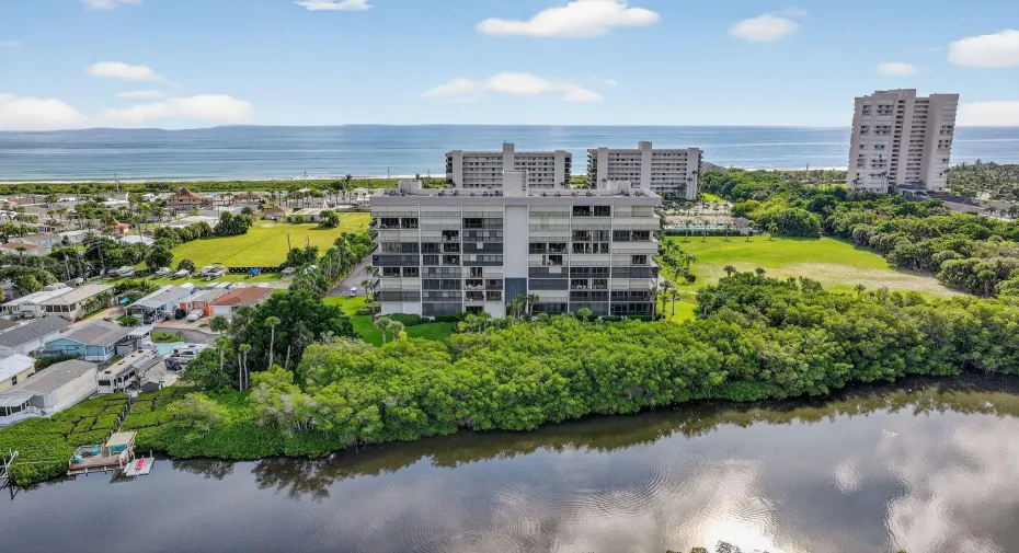 Waterfront setting with direct water access