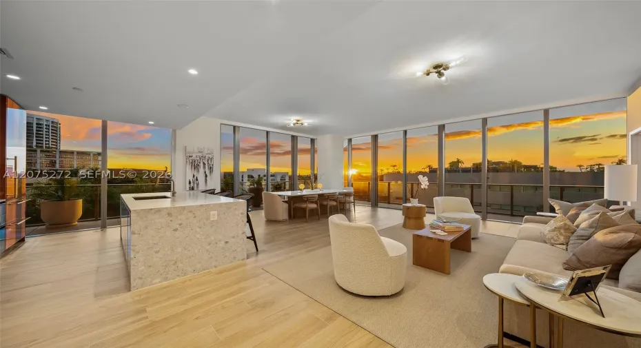 Living Room at Sunset