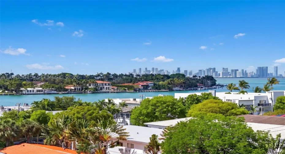 View of La Gorce Island & Downtown Miami