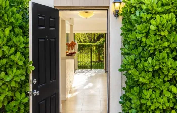 Beautiful Greenery-Framed Home Entrance
