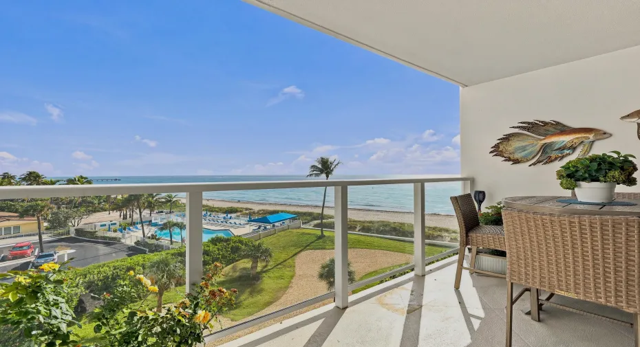 Direct east ocean balcony view