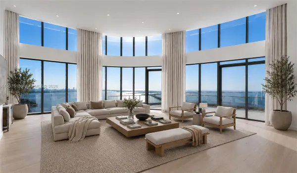 Great Room. UNA Residences Brickell. One or more photos have been virtually staged.