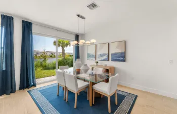 Stock photos represent builder's floorplan