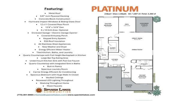 Floorplan and Features- Platinum