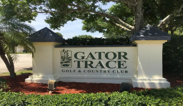 Gator Trace entrance sign