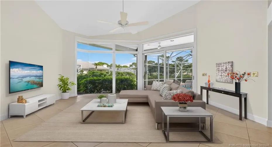 Virtually stage living room