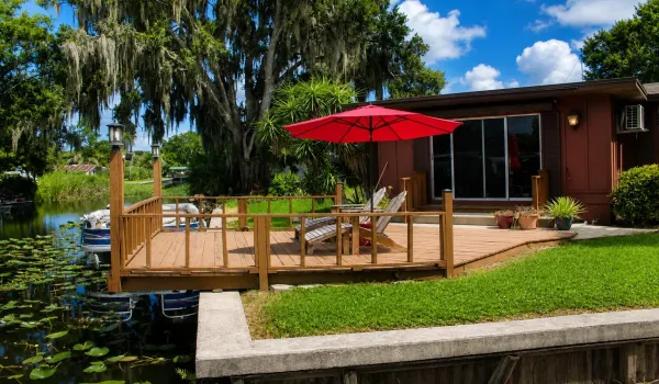 Sunny Waterfront Deck Retreat