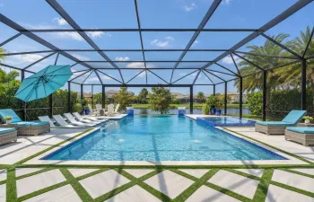Heated saltwater infinity-edge 18x38 pool