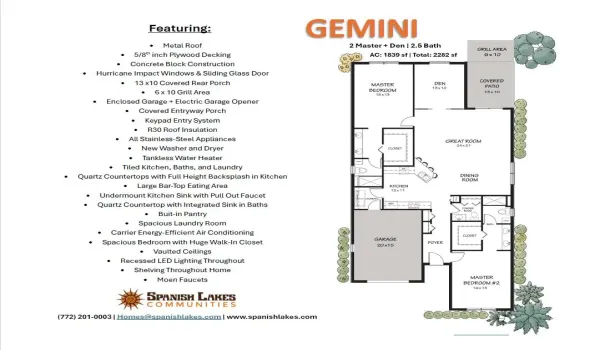 Floorplan and Features- Platinum
