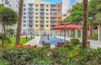 Pool and garden view from unit