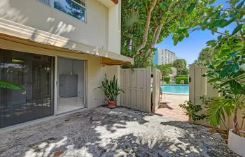 Private entrance to the pool from south facing fenced patio
