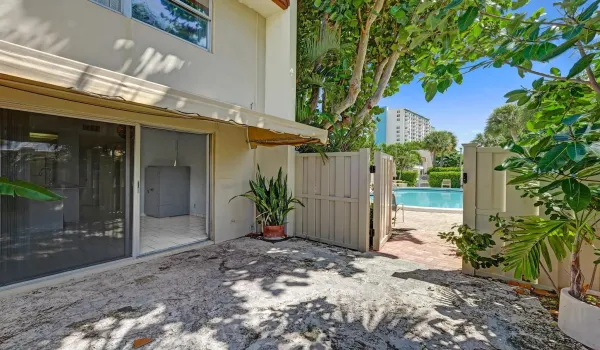 Private entrance to the pool from south facing fenced patio