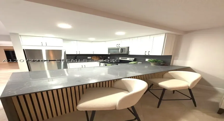 open concept Kitchen, modern fall countertop