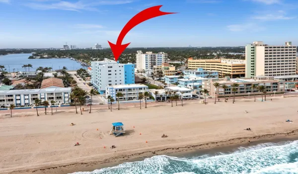 BAKER BUILDING FROM OCEAN WITH ARROW 1