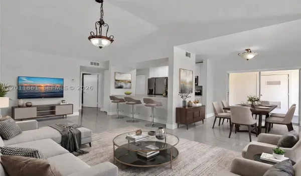 Rendering of furnished living room