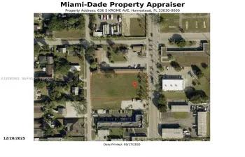 Aerial view of six-lot assemblage, 636/644 S Krome Ave.