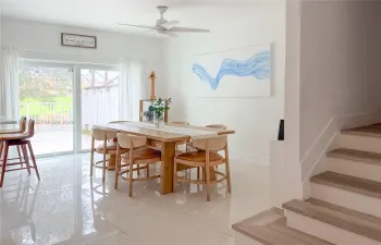 Dining area with lake views.