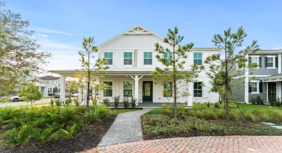Stock photos represent builder's floorplan
