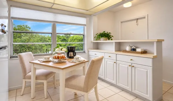 Cozy Breakfast Nook with Coffee and Cake