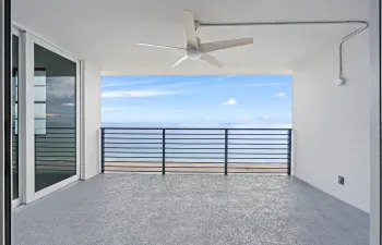 Hurricane Rated Sliding Glass Doors exiting from living room and primary suite