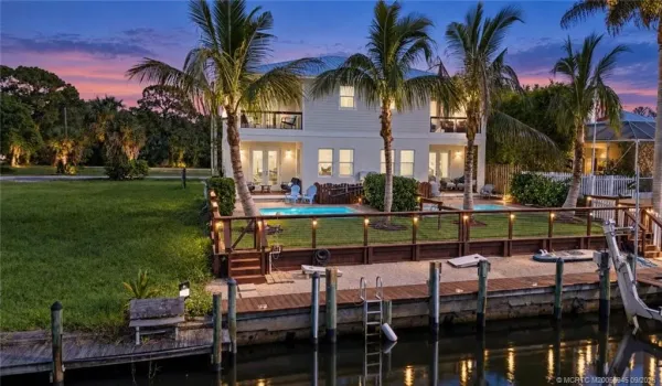 Canal, Dock, and Back Yard Views