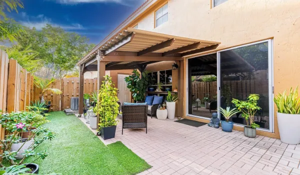 backyard patio area