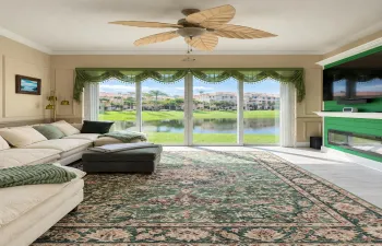 Sunlit Green Coastal Living Room