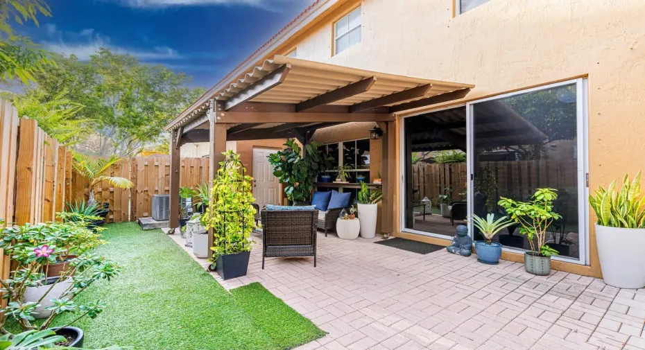 backyard patio area