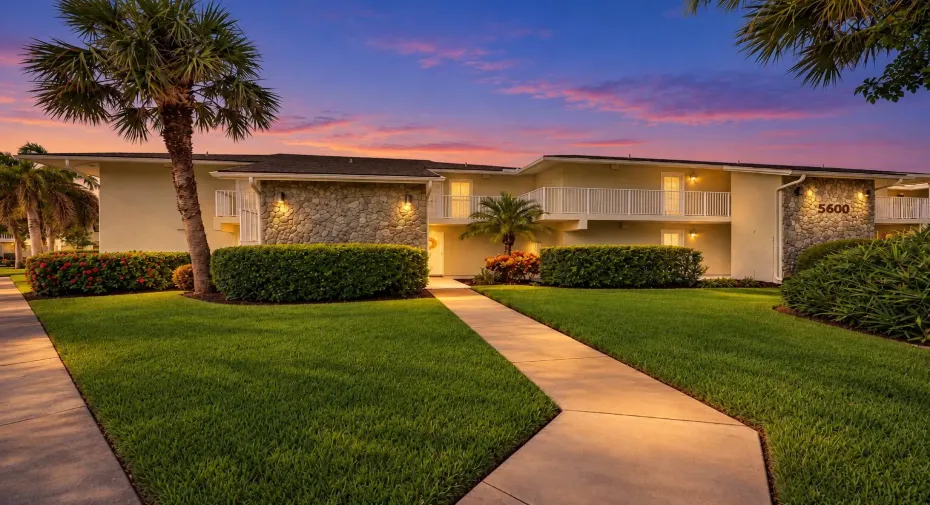 Twilight Tropical Condo Entrance